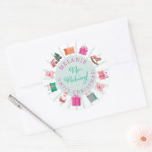 Pink Elf Toy Factory No Peeking Until Christmas ラウンドシール (封筒)