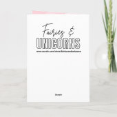 Pink Elven Fairy & White Dragon | Happy Birthday カード (裏面)