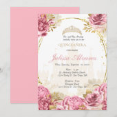 Pink Enchanted Fairytale Quinceanera Invitation 招待状 (正面/裏面)