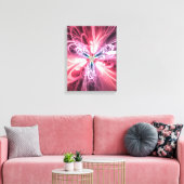 Pink Energy Butterfly Fractal Art キャンバスプリント (インサイチュ (リビング))