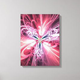 Pink Energy Butterfly Fractal Art キャンバスプリント