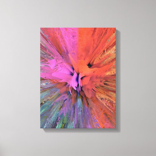 Pink Energy Butterfly Fractal Art キャンバスプリント (正面)