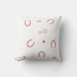 Pink Equestrian Horseshoe Pattern Pillow クッション