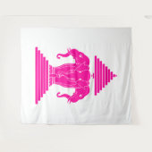 Pink Erawan Three Headed Elephant Lao / Laos Flag タペストリー (正面(横))