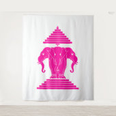 Pink Erawan Three Headed Elephant Lao / Laos Flag タペストリー (正面)