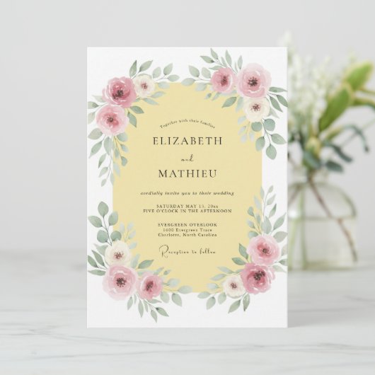 Pink Ethereal Spring Wedding 招待状 (スタンド正面)