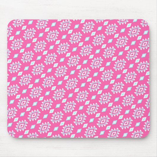 Pink Ethnic Pattern Mouse Pad マウスパッド (正面)