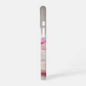 Pink Evil Eye Amulet on Marble Surface iPhone 16ケース (左側面)