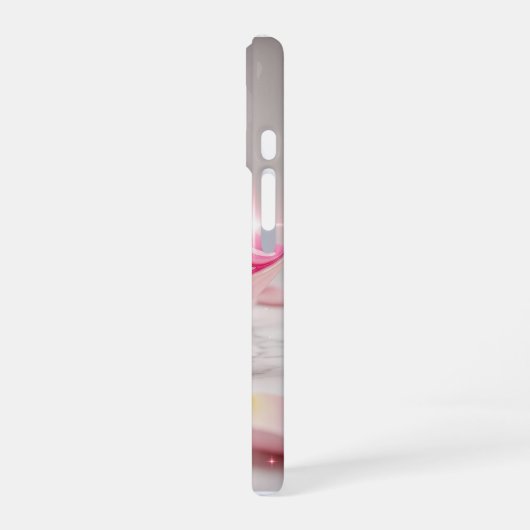 Pink Evil Eye Amulet on Marble Surface iPhone 16ケース (左側面)