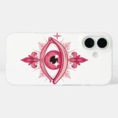 Pink Evil Eye Tattoo Design Sketch Case-Mate iPhoneケース (裏面 (横))