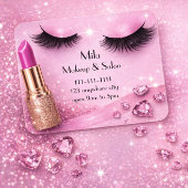 pink eyelashes makeup business card 名刺