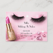 pink eyelashes makeup business card 名刺 (正面)