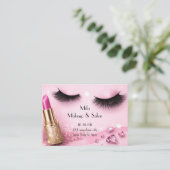pink eyelashes makeup business card 名刺 (スタンド正面)