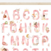 Pink Fairy Alphabet ABC Poster Kids Room Decor ポスター