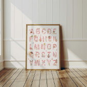 Pink Fairy Alphabet ABC Poster Kids Room Decor ポスター