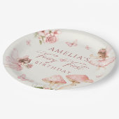 Pink Fairy First Birthday Party Paper Plates ペーパープレート (アングル)