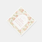 Pink Fairy Garden Baby Shower スタンダードカクテルナプキン (角)