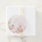Pink Fairy Mushroom Floral 1st Birthday Thanks フェイバータグ (インサイチュ)