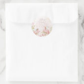 Pink Fairy Mushroom Floral Garden 1st Birthday ラウンドシール (バッグ)