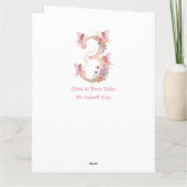 Pink Fairy Number Three Girls 3rd Birthday Card カード (裏面)