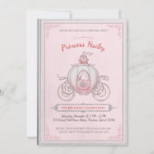 Pink Fairytale Princess Storybook Birthday Party 招待状 (正面)