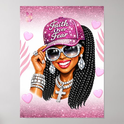 Pink Faith Over Fear Poster  ポスター (正面)