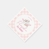 Pink Fall Plaid Our Little Pumpkin 1st Birthday スタンダードカクテルナプキン (角)