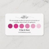 PINK Fall Wedding Attire Dress Code Palette  エンクロージャーカード (正面)