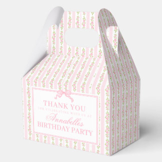 Pink Fancy Floral Birthday Party Gable Favor フェイバーボックス
