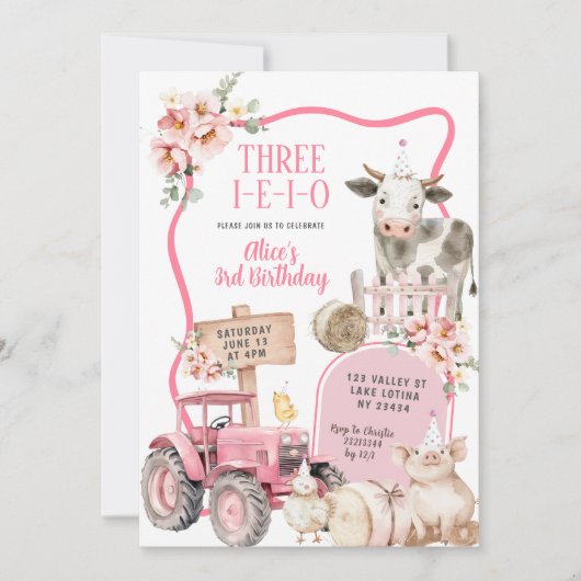 Pink Farm 3rd Birthday  招待状 (正面)