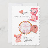 Pink Farm Birthday Invitation Template, Editable G 招待状 (裏面)