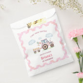 Pink Farm Tractor Girl Any Age Birthday フェイバーバッグ (封をした状態)