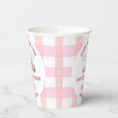 Pink Farm Tractor Girl Any Age Birthday 紙コップ (左)