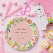 Pink Farmers Market Farm Fresh Birthday ペーパープレート (パーティー)