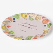 Pink Farmers Market Farm Fresh Birthday ペーパープレート (アングル)