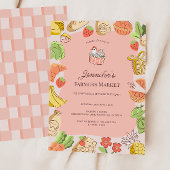 Pink Farmers Market Organic Farm Fresh Birthday 招待状