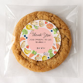 Pink Farmers Market Party Favor Thank You ラウンドシール