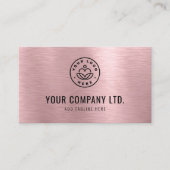 Pink Faux Brushed Metal Professional QR Code 名刺 (正面)