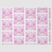 Pink faux porcelain Chinoiserie Willow Tile 薄葉紙 (正面)