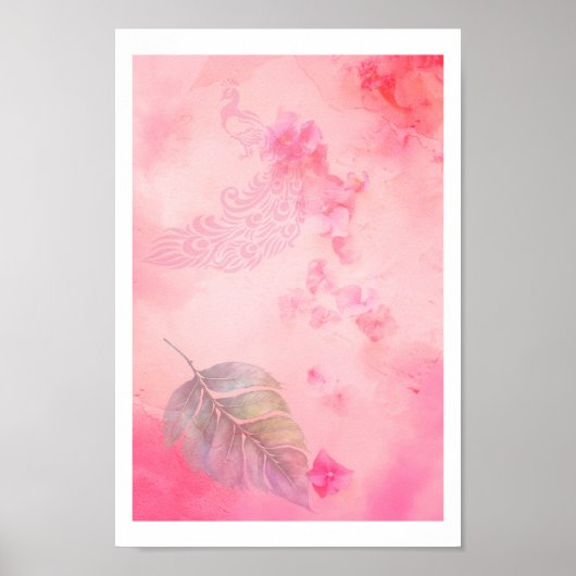 Pink Feather and Peacock ポスター (正面)