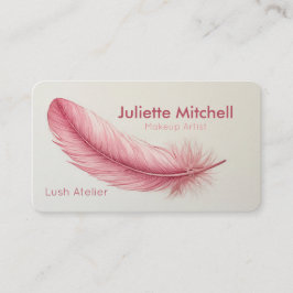 Pink Feather Minimalist Makeup Artist 名刺