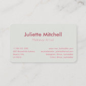 Pink Feather Minimalist Makeup Artist 名刺 (裏面)