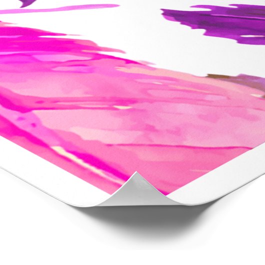 Pink Feathers Free Spirited Flamingo Art poster ポスター (角)