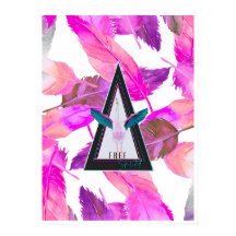 Pink Feathers Free Spirited Flamingo Art poster