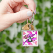 Pink Feathers Free spirited Flamingo Keychain キーホルダー (手)