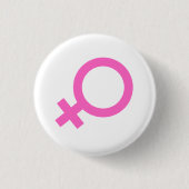 Pink Female Gender Symbol Button  缶バッジ (正面)