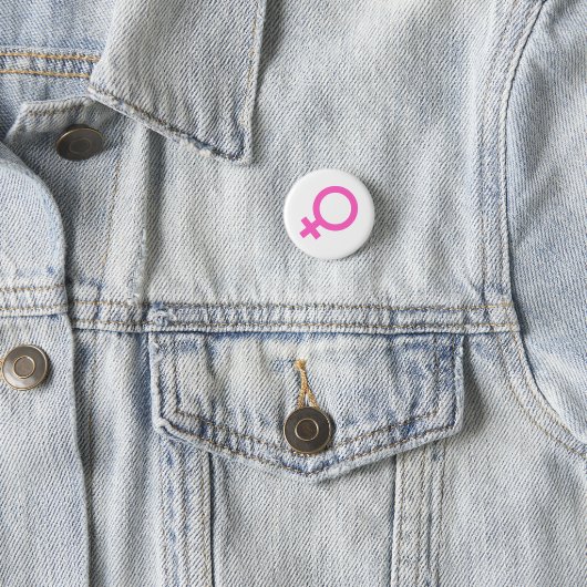 Pink Female Gender Symbol Button  缶バッジ (インサイチュ)