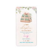 Pink feminine floral return address ラベル (正面)