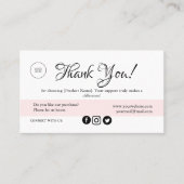 Pink Feminine Loyalty & Thank You Card for Small  名刺 (正面)