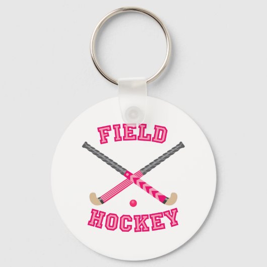 Pink Field Hockey Logo キーホルダー (正面)